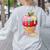 Dripping Apple Ice Cream Cone Cute Teacher Appreciation Women's Sweatshirt Back Print Ash Dripping Apple Ice Cream Cone Cute Teacher Appreciation Women's Sweatshirt Back Print Ash