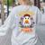 Espooky Vibes Spanish Mexican Halloween Ghost Teachers Women's Sweatshirt Back Print Ash