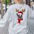Family Matching Reindeer Xmas Boston Terrier Christmas Women's Sweatshirt Back Print Ash
