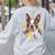 Floral Boston Terrier Women's Sweatshirt Back Print Ash