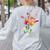 Flower American Sign Language ASL Teacher Teaching Deaf Women's Sweatshirt Back Print Ash Flower American Sign Language ASL Teacher Teaching Deaf Women's Sweatshirt Back Print Ash