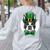 Green Boston Terrier Shamrock St Patricks Day Boston Terrier Women's Sweatshirt Back Print Ash