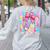 Groovy Teacher Cute Coquette Bow Flower Retro Back To School Women's Sweatshirt Back Print Ash Groovy Teacher Cute Coquette Bow Flower Retro Back To School Women's Sweatshirt Back Print Ash