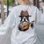 Guitar Shirt Boston Terrier Dog Playing Acoustic Guitar Women's Sweatshirt Back Print Ash