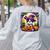 Halloween Boston Terrier Dog Breed With Jack O' Lantern Art Women's Sweatshirt Back Print Ash