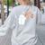 Halloween Music Note Ghost Teacher Fall Musical Instrument Women's Sweatshirt Back Print Ash