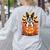 Halloween Retro Boston Terrier Women's Sweatshirt Back Print Ash