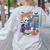 Halloween Skeleton Geography Teacher Pumpkin Bats Classroom Women's Sweatshirt Back Print Ash