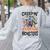 Halloween Teacher Creepin It Real With My 4th Grade Monsters Women's Sweatshirt Back Print Ash