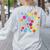 Happy Dot Day Colorful Polka Dot Art Teacher Student Kids Women's Sweatshirt Back Print Ash