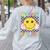 Happy Dot Day Hippie Flowers Smile Face Groovy Teacher Kids Women's Sweatshirt Back Print Ash Happy Dot Day Hippie Flowers Smile Face Groovy Teacher Kids Women's Sweatshirt Back Print Ash