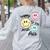 Happy To See Your Face Smile Face Teacher Back To School Women's Sweatshirt Back Print Ash Happy To See Your Face Smile Face Teacher Back To School Women's Sweatshirt Back Print Ash