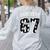 Haunted By 6 7 67 Six Seven Halloween Teacher Mom Women's Sweatshirt Back Print Ash
