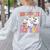 Haunted By My TBR Cute Ghosts Book Reading Teacher Halloween Women's Sweatshirt Back Print Ash