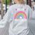 Hello Preschool Teacher Student Girls Rainbow Back To School Women's Sweatshirt Back Print Ash Hello Preschool Teacher Student Girls Rainbow Back To School Women's Sweatshirt Back Print Ash