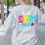 Hello Sixth Grade Cute Back To School 6th Grade Teacher Kids Women's Sweatshirt Back Print Ash