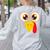 Hilarious Turkey Halloween Thanksgiving Teacher Nurse Women's Sweatshirt Back Print Ash