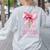 I'm Literally Just a Teacher Pencil Coquette Bow School Women's Sweatshirt Back Print Ash
