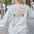 It's A Beautiful Day To Learn Cute Rainbow Boho Teacher Women's Sweatshirt Back Print Ash