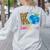 K Is For Kindergarten Teacher Tie Dye Back To School Kinder For Men Women Girls Kids Women's Sweatshirt Back Print Ash