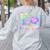 K Is For Kindergarten Teacher Tie Dye Back To School Kinder Women's Sweatshirt Back Print Ash K Is For Kindergarten Teacher Tie Dye Back To School Kinder Women's Sweatshirt Back Print Ash
