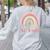 Be Kind ASL Sign Language Deaf SPED Teacher Kids Men Women Women's Sweatshirt Back Print Ash