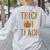 Leopard Trick Or Teach Halloween Teacher Costume Women Women's Sweatshirt Back Print Ash Leopard Trick Or Teach Halloween Teacher Costume Women Women's Sweatshirt Back Print Ash