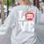 LOVE Kindergarten Teacher Student School Apple Women's Sweatshirt Back Print Ash