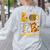 LOVE Pre-K Pumpkin Teacher Student Halloween Costume Women's Sweatshirt Back Print Ash LOVE Pre-K Pumpkin Teacher Student Halloween Costume Women's Sweatshirt Back Print Ash
