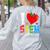 I Love STEM Student Teacher 1st Day Of School Back To School Women's Sweatshirt Back Print Ash