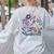 Microscope Flower Butterfly Biology Science Teacher Student Women's Sweatshirt Back Print Ash Microscope Flower Butterfly Biology Science Teacher Student Women's Sweatshirt Back Print Ash