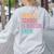 Middle School Teacher Middle School Is Bussin Bruh Women's Sweatshirt Back Print Ash