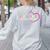 Multilingual Learner Teacher Heart Women's Sweatshirt Back Print Ash Multilingual Learner Teacher Heart Women's Sweatshirt Back Print Ash