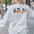 Music Notes Pumpkin Music Teacher Musician Fall Halloween Men Women Kids Women's Sweatshirt Back Print Ash