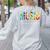 Music Teacher Tie Dye Appreciation Day Hello Back To School Men Women Women's Sweatshirt Back Print Ash