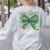 One Lucky Teacher Coquette Bow St Patricks Day Teacher Women's Sweatshirt Back Print Ash One Lucky Teacher Coquette Bow St Patricks Day Teacher Women's Sweatshirt Back Print Ash