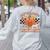 One Thankful Teacher Thanksgiving Retro Groovy Fall Teachers Women's Sweatshirt Back Print Ash