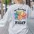 One Thankful Teacher Turkey Pencil Thanksgiving Teachers Women's Sweatshirt Back Print Ash One Thankful Teacher Turkey Pencil Thanksgiving Teachers Women's Sweatshirt Back Print Ash