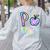 P Is For Pre-K Preschool Teacher Tie Dye Back To School Women's Sweatshirt Back Print Ash P Is For Pre-K Preschool Teacher Tie Dye Back To School Women's Sweatshirt Back Print Ash