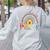 PreK Dream Team Leopard Rainbow Teacher Squad Back To School Women's Sweatshirt Back Print Ash