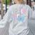 Preppy Fifth Grade Teacher Blue Floral Coquette Pencil Bow Women's Sweatshirt Back Print Ash Preppy Fifth Grade Teacher Blue Floral Coquette Pencil Bow Women's Sweatshirt Back Print Ash