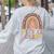 Preschool Crew Cute Leopard Rainbow Back To School Teachers Women's Sweatshirt Back Print Ash Preschool Crew Cute Leopard Rainbow Back To School Teachers Women's Sweatshirt Back Print Ash