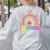 Preschool Rainbow Girls Boys Kids Teacher Back To School Women's Sweatshirt Back Print Ash Preschool Rainbow Girls Boys Kids Teacher Back To School Women's Sweatshirt Back Print Ash