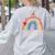 Pretty YOU MATTER Rainbow Positive Message Teachers Kids Women's Sweatshirt Back Print Ash Pretty YOU MATTER Rainbow Positive Message Teachers Kids Women's Sweatshirt Back Print Ash