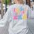 Retro Groovy Retirement Era Retired Teacher Women's Sweatshirt Back Print Ash