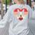 Retro Heart Boston Terrier Dog Vintage Valentine Women's Sweatshirt Back Print Ash