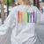 Retro Be Kind ASL Deaf Teacher Sign Language Gay Pride Women's Sweatshirt Back Print Ash