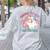 Retro Pink Christmas Santa's Favorite Art Teacher Artist Women's Sweatshirt Back Print Ash