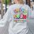 Retro Proud To Teach Multilingual Learners English Teacher Women's Sweatshirt Back Print Ash