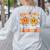 Retro Pumpkin Fall In Love With Learning Autumn Teacher Women's Sweatshirt Back Print Ash
